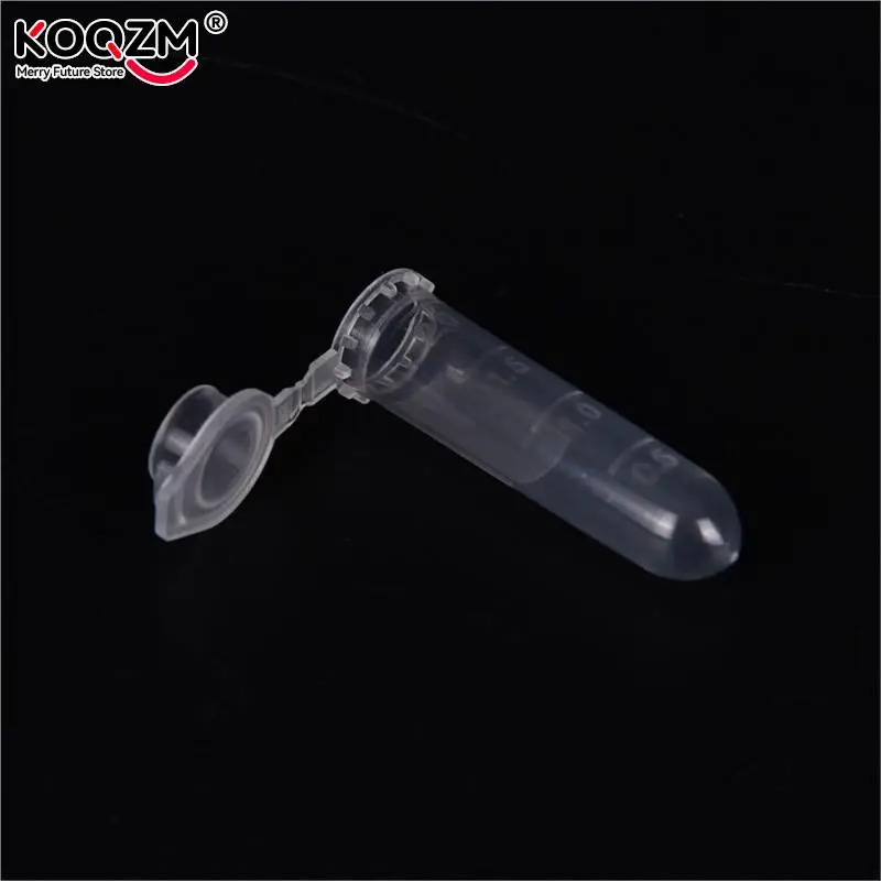 Tubo de ensayo de microcentrífuga, viales de plástico transparente, tapón a presión para muestras de laboratorio, suministros de 2ML, 100 Uds.