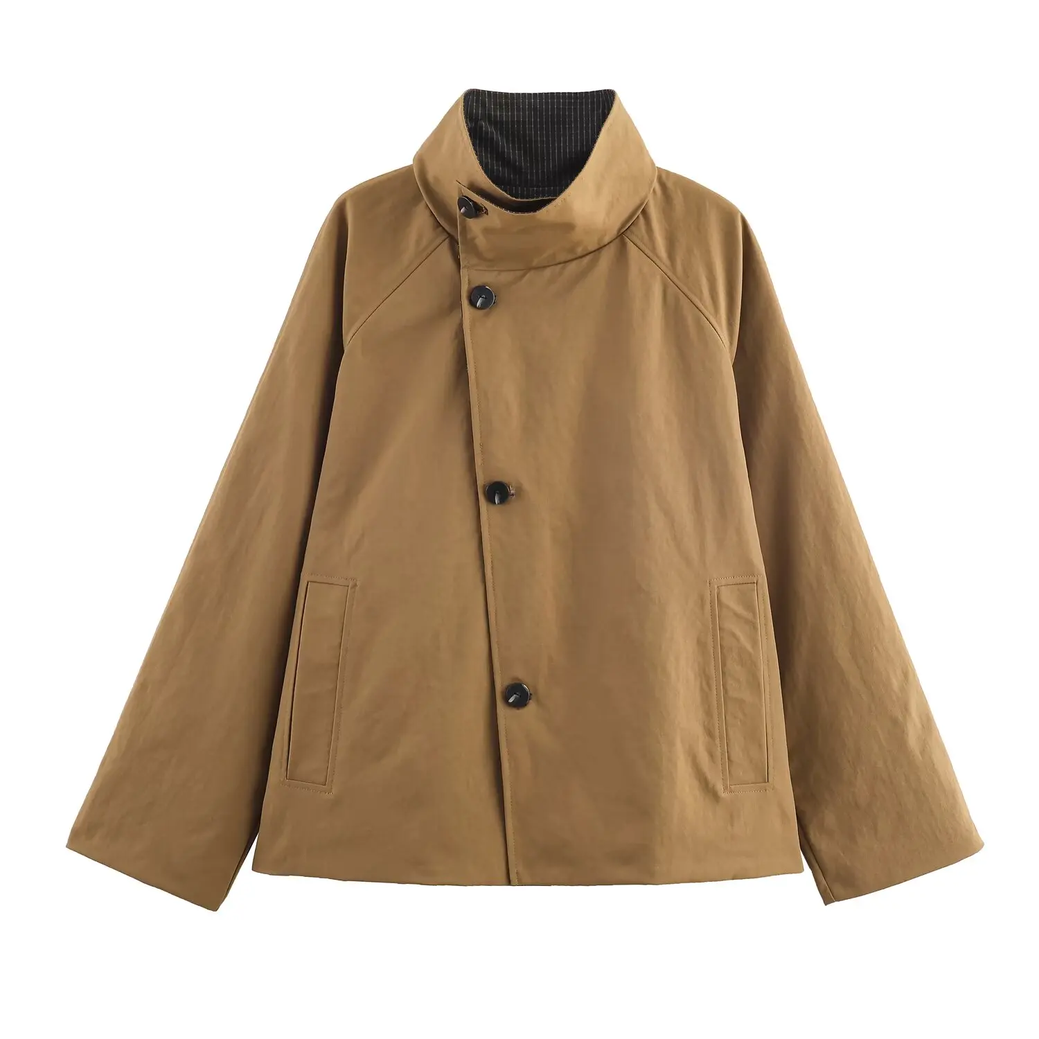 

2025 New Women's Clothing European and American Style Fashionable Versatile Long Sleeve Short Double-sided Windbreaker