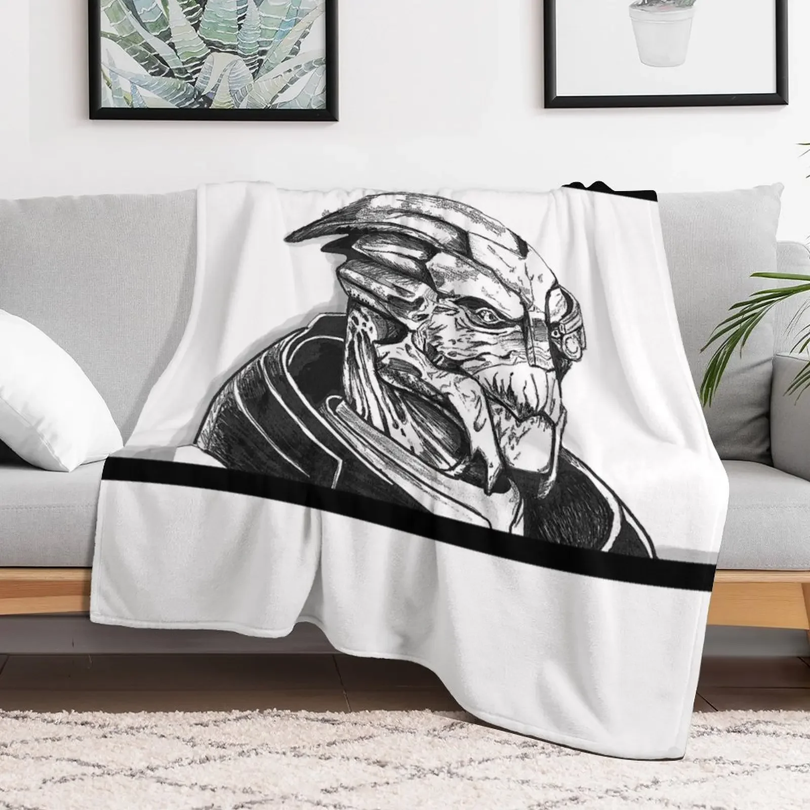 Garrus Vakarian: Mass Effect Throw Blanket Heavy Decorative Sofa Blankets