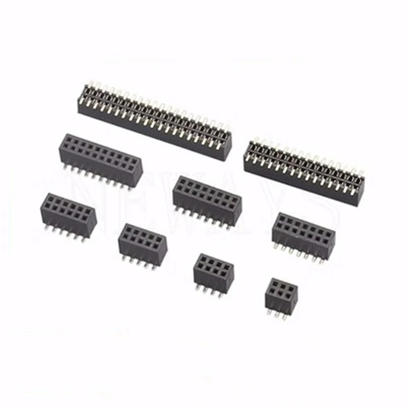 10PCS 1.27MM Pitch SMD Double Row Female Socket 2*2/3/4/5/6/7/8/9/10/12/16/20/40/ PIN Female Header Connector