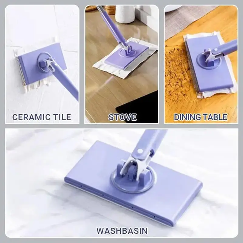 Hands Free Mini Mop Lazy Flat Mop Floor Cleaner Compatible with Face Towels Telescoping Home Cleaning Mop for Wall Window Floor