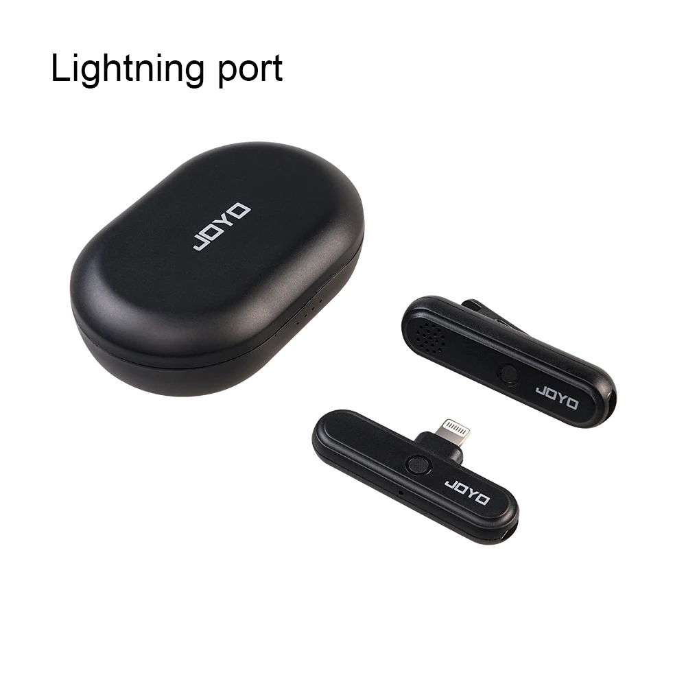 JOYO JW-05M 2.4G ميكروفون لاسلكي ذو طية صدر السترة نظام ميكروفون صغير بطارية 8 ساعات وبنك طاقة OTG للبث المباشر/تسجيل الفيديو