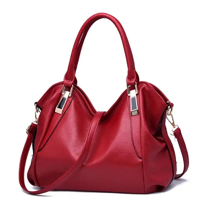 

Simple and casual new PU leather soft bag fashionable middle-aged women's bag women's handbag soft leather messenger bag