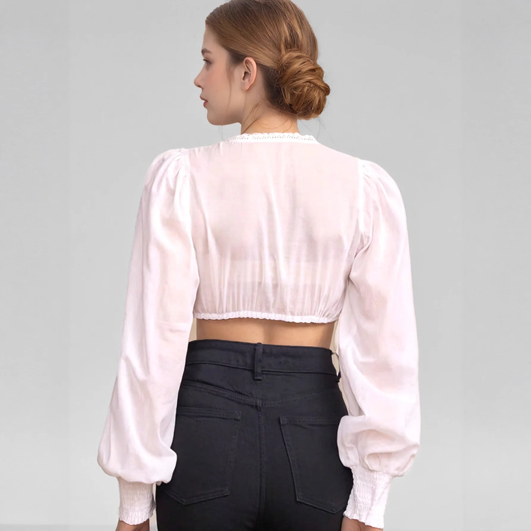 2026 Long-sleeved V-neck Button-down Open-front Beer-Festival  Outfit Top Women's T-Shirt Clothes Woman Clothing  Top Women