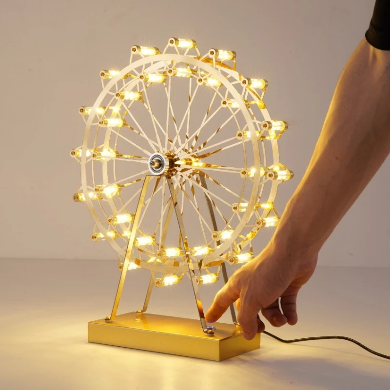

Creative desk lamp rotating ferris wheel lamp children's bedroom living room ornament light luxury personalized atmosphere decor