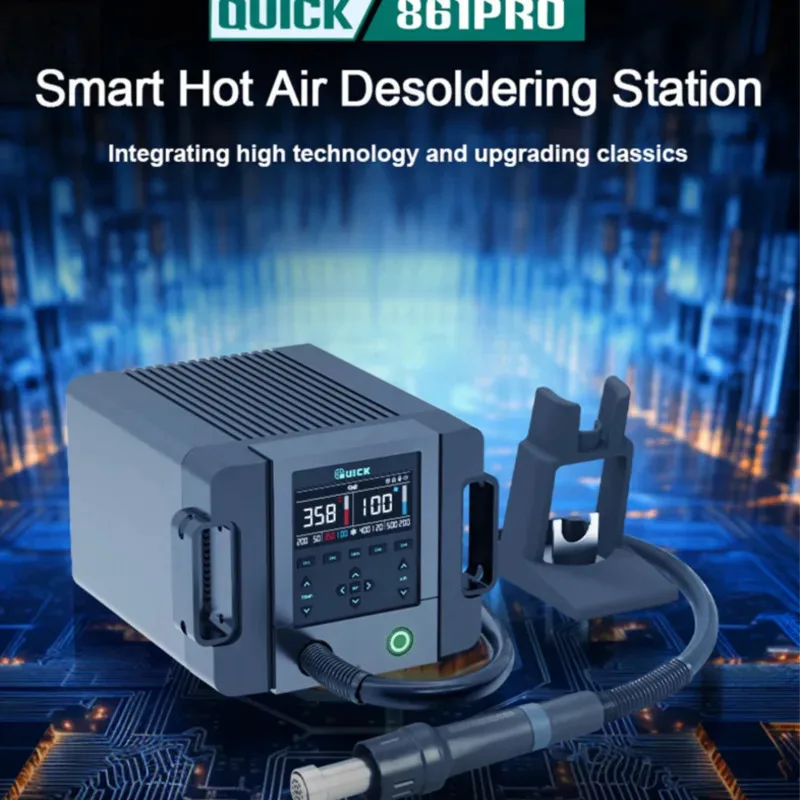 QUICK 861PRO 1300W Intelligent Hot Air Desoldering Station for Mobile Phone Motherboard Ic Chip Level PCB Repair Station Tools