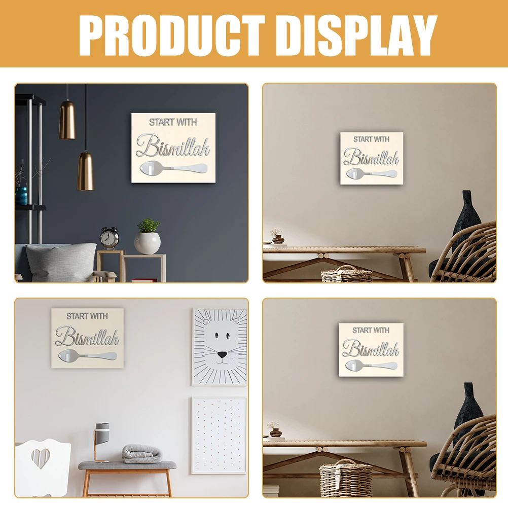 

Decorations Wooden Hang Tag Decorative Wall Sign Door Hanging Household Signs Silver Plaque