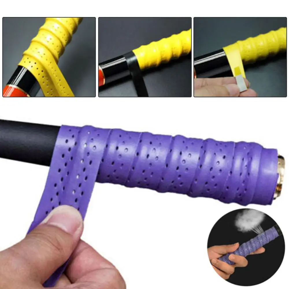 Antypoślizgowa rakieta baseballowa do badmintona Softball Gumowy uchwyt Wrap Band Tenis Overgrips Taśma Rakieta do badmintona Uchwyty Opaska przeciwpotna
