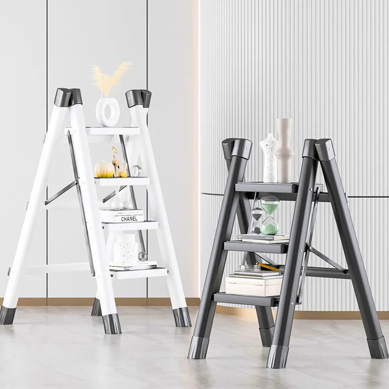 Multifunctional Household Folding Ladder, Telescopic, Carbon Steel, Human Character