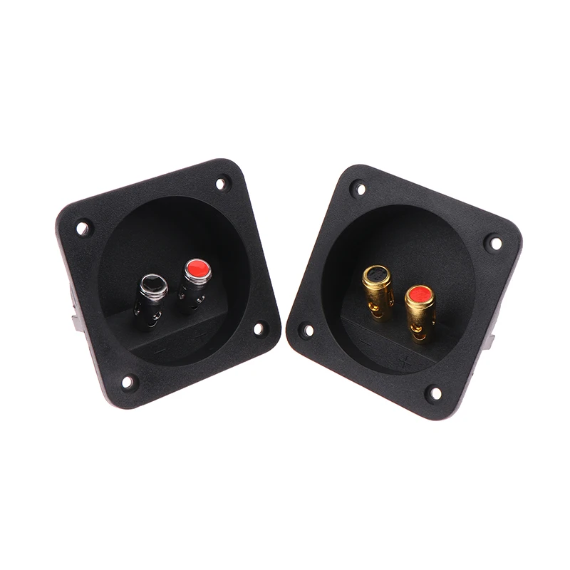 Round Boxes With 2 Banana Jack Gilded Subwoofer Stereo Plug Speaker Terminal Speaker Box Rear Back Panel Wiring Terminal Plug