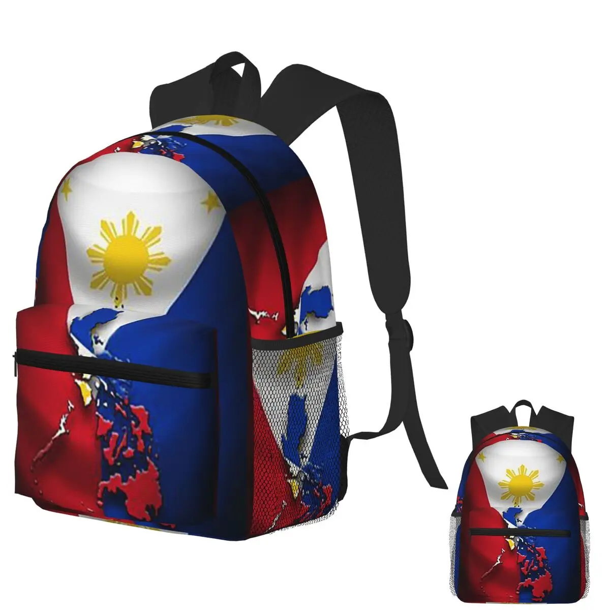 

Philippines Flag Philippinese Student Backpack School Bag Hiking Travel Daypack for Men Women Fashion Bookbag Shoulder Bags
