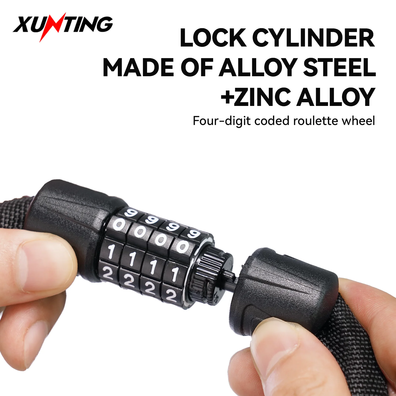 Xunting Bike Lock 135cm 4 Digit Code Combination Security Lock for Bicycle MTB Carbon Anti-theft Lock Mount Bike Accessories