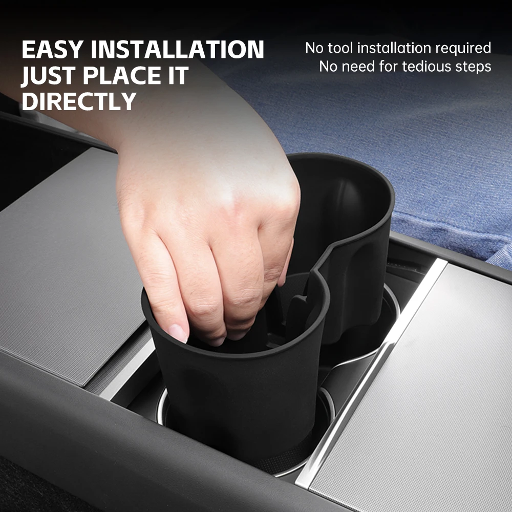 

Car Central Console Cup Holder Insertion For Tesla Model Y Juniper 2025 2026 Central Console Cup Holder Interior Accessories