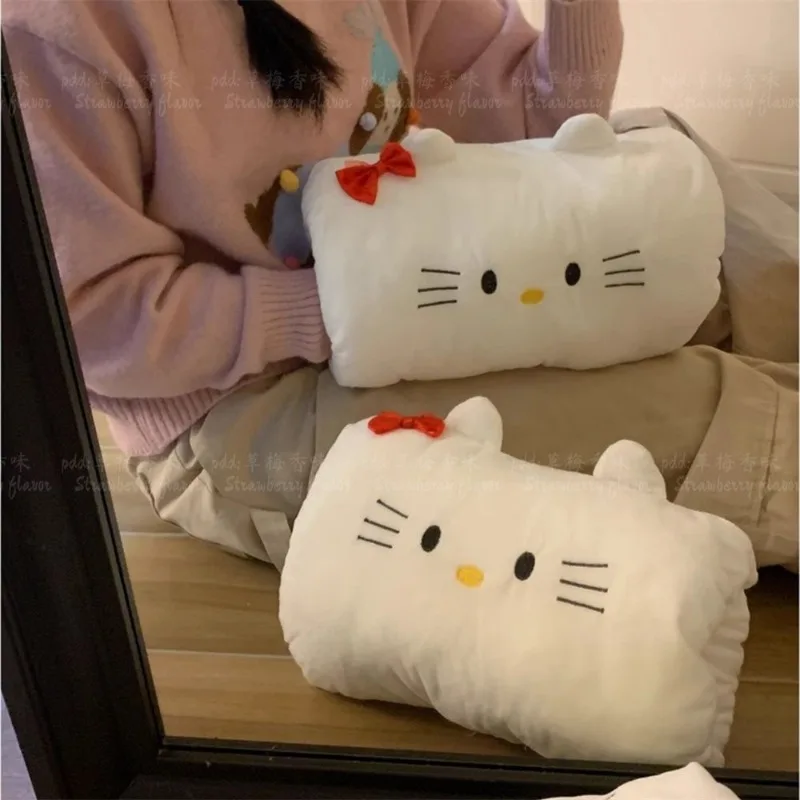 

Sanrio Hellokitty Hand Warmer Pillow Anime Cartoon Office Nap Pillow Lying on The Table Plush Hand Pillow To Keep Warm