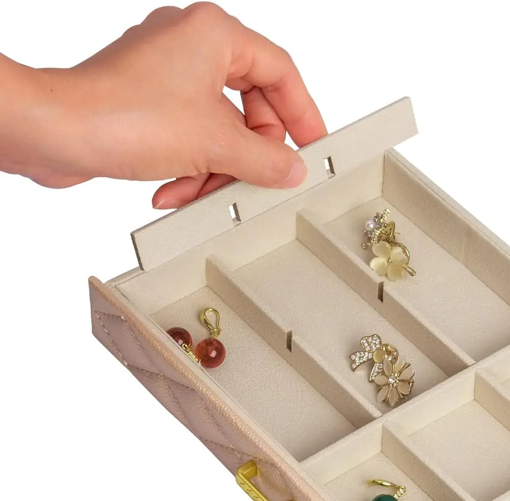 10-Drawer Jewelry Organizer with Velvet Lining - Large Storage Case for Rings, Necklaces, Earrings