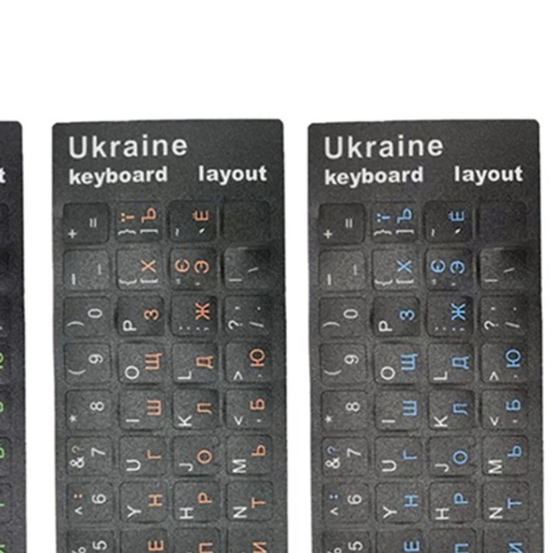 Ukraine Language Ukrainian Keyboard Sticker Durable Alphabet Black Background For PC Laptop Accessorie Computer Keyboard