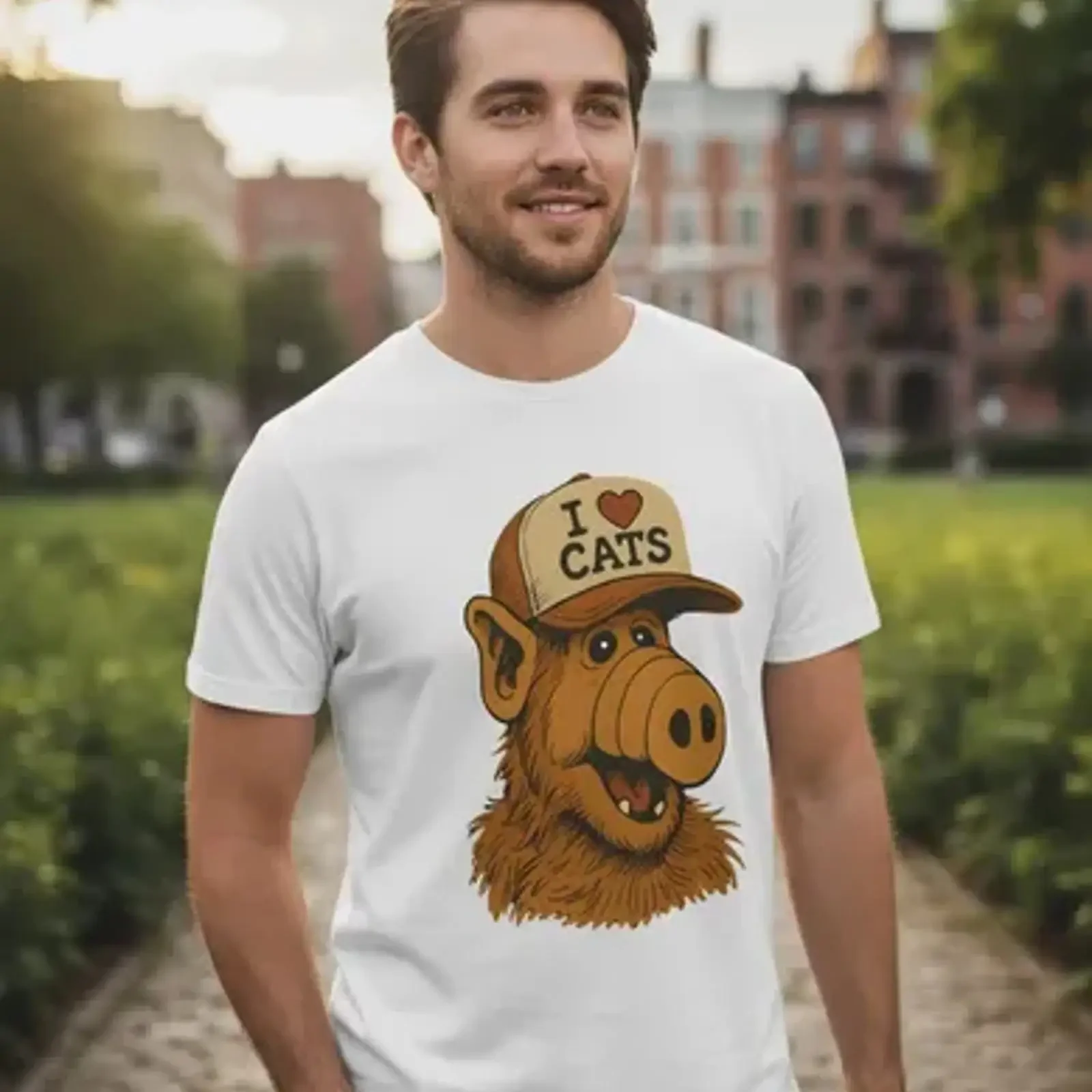 Camiseta Remera Spun Alf Mermelada, Envío Gratis, Estilo Vintage, Lavada, Elástica, Versátil, Gráfica, Ligeramente Masculina, Unisex, Elegante
