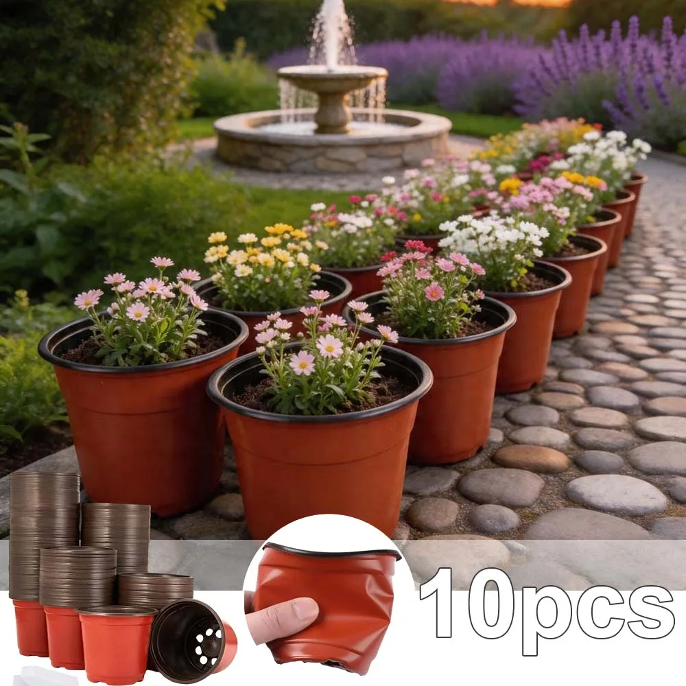 10pcs Plastic Plant Grow Trays with Drainage Holes, Suitable for Gardens,Balconies,Patios - /Outdoor Greenhouse Pots Vegetables