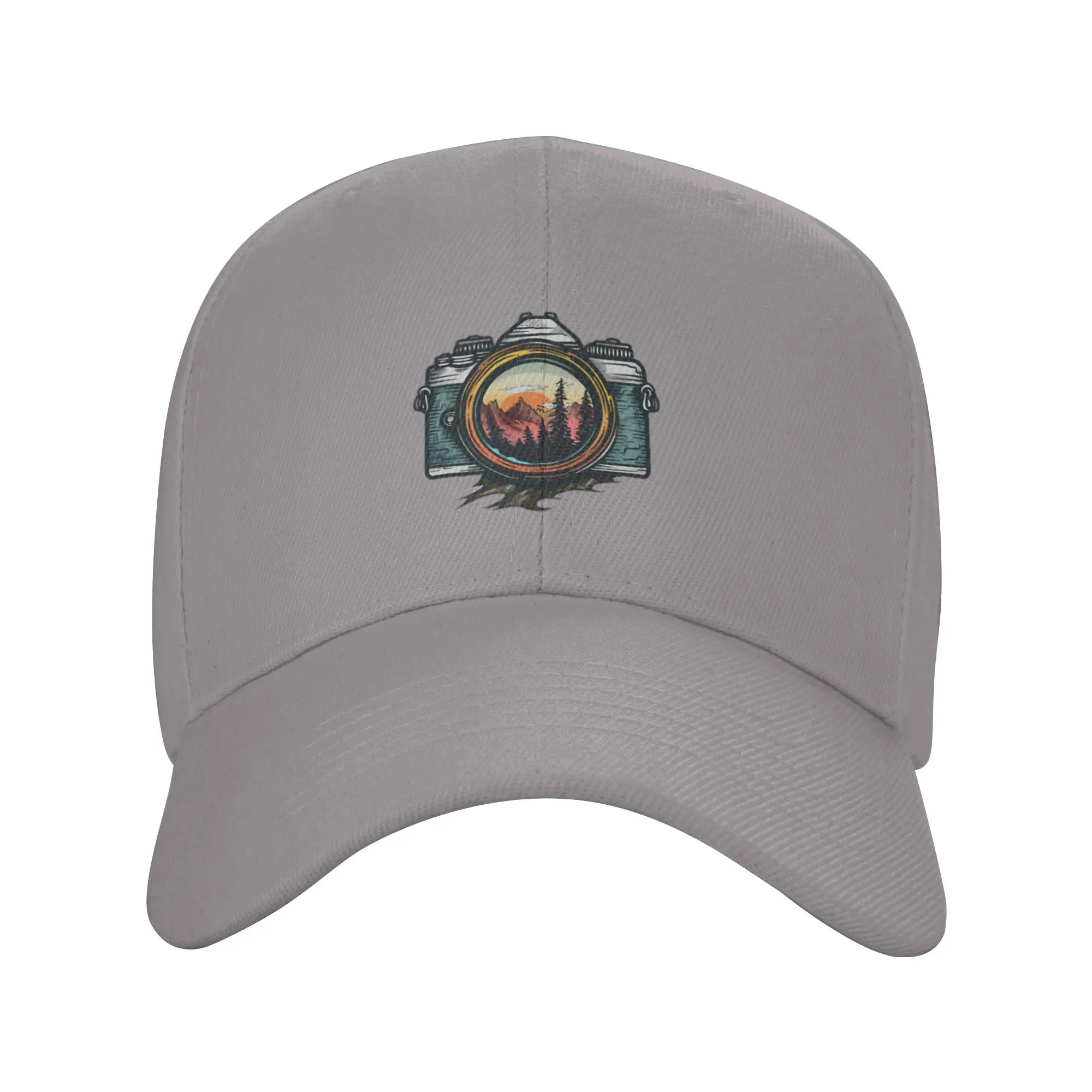Camera Outdoor Sticker Trendy Baseball Cap Family Travel Inner Sweatband Snapback Cap