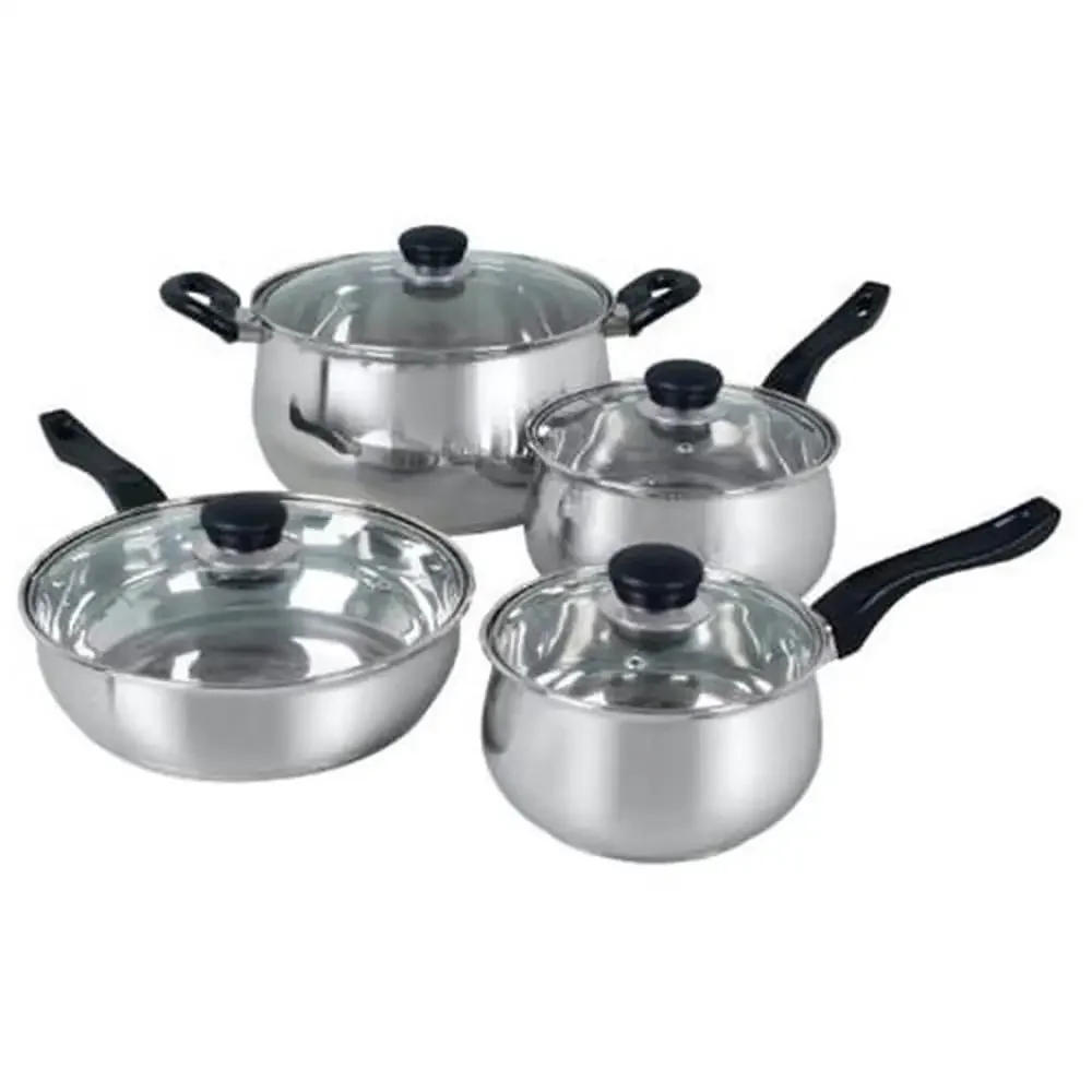 Rametto Professional Grade 8-Piece Cookware Set Anodized Aluminum Enamel Cast Iron Stainless Steel Oven Safe Dishwasher Safe