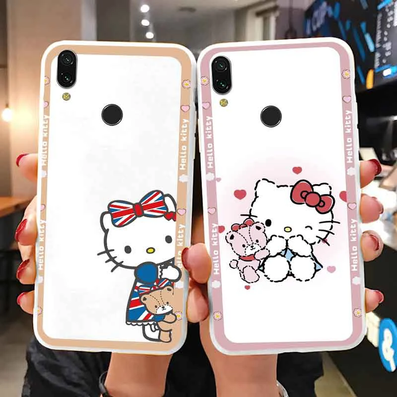 Cartoon Phone Case For Xiaomi Redmi Note 7 Note7 Pro Note7S Girls Cute Anti-drop Cinnamoroll Kuromi Kitty Silicone Back Cover