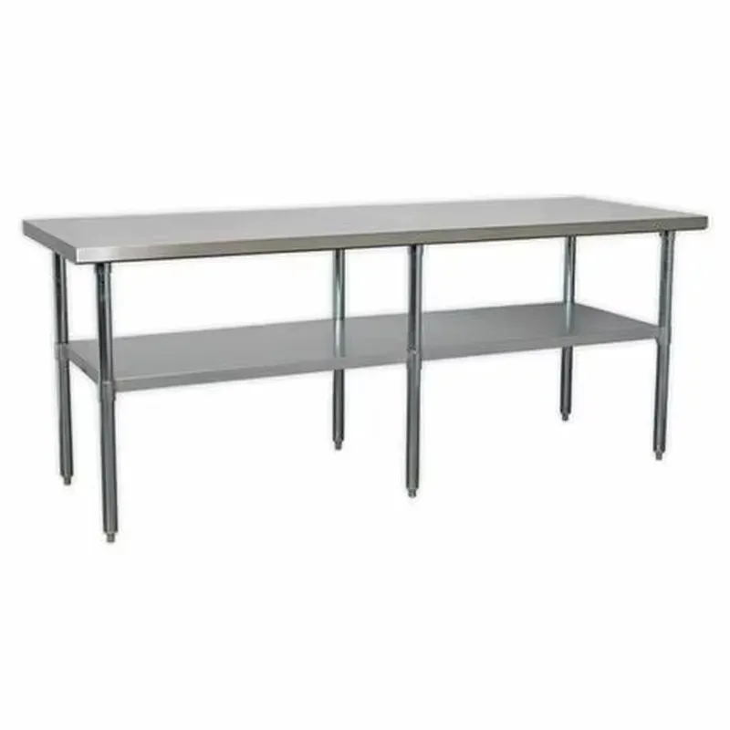 for Commercial Kitchen Double 304 Stainless Steel Workbench Industrial Dining Table