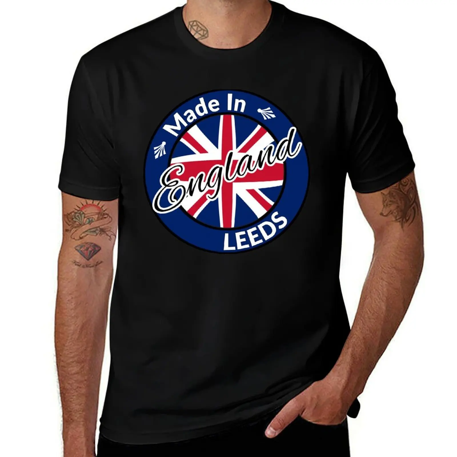 Made In Leeds England UK T-Shirt Work Short Sleeve Cotton Top T-Shirt