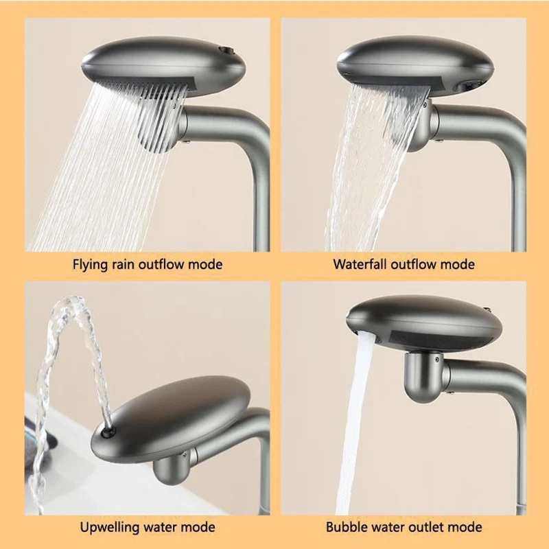 Bathroom Universal Rain Waterfall Hot and Cold Four-speed Faucet Kitchen Multifunctional Home Bathroom Wash Basin Faucet