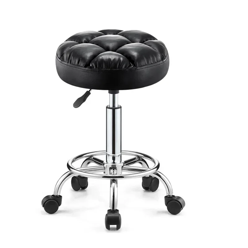 Beauty Salon Barber Shop Chair Furniture Hairdressing Chair Rotary Lifting With Wheels Round Stool Manicure Soft Leather Chairs