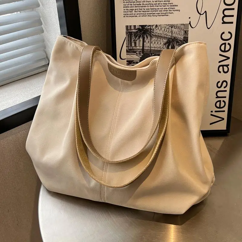 

Модная холщовая сумка-тоут, легкая городская сумка большой вместимости, весна-лето 2026, на одно плечо, для учебы и путешествий