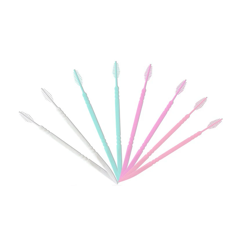 

300pcs Plastic Double-head Interdental Brush Dental Floss Stick Mouth Hygiene Plastic Toothpicks Toothbrush Teeth Cleaning Brush