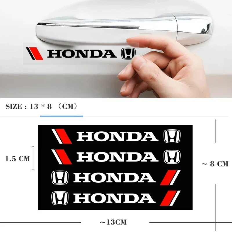 

4Pcs Vinyl Car-Styling Accessories Car Door Handle Stickers Decals Automobiles for Honda Mugen Power Civic Accord CRV Hrv Jazz