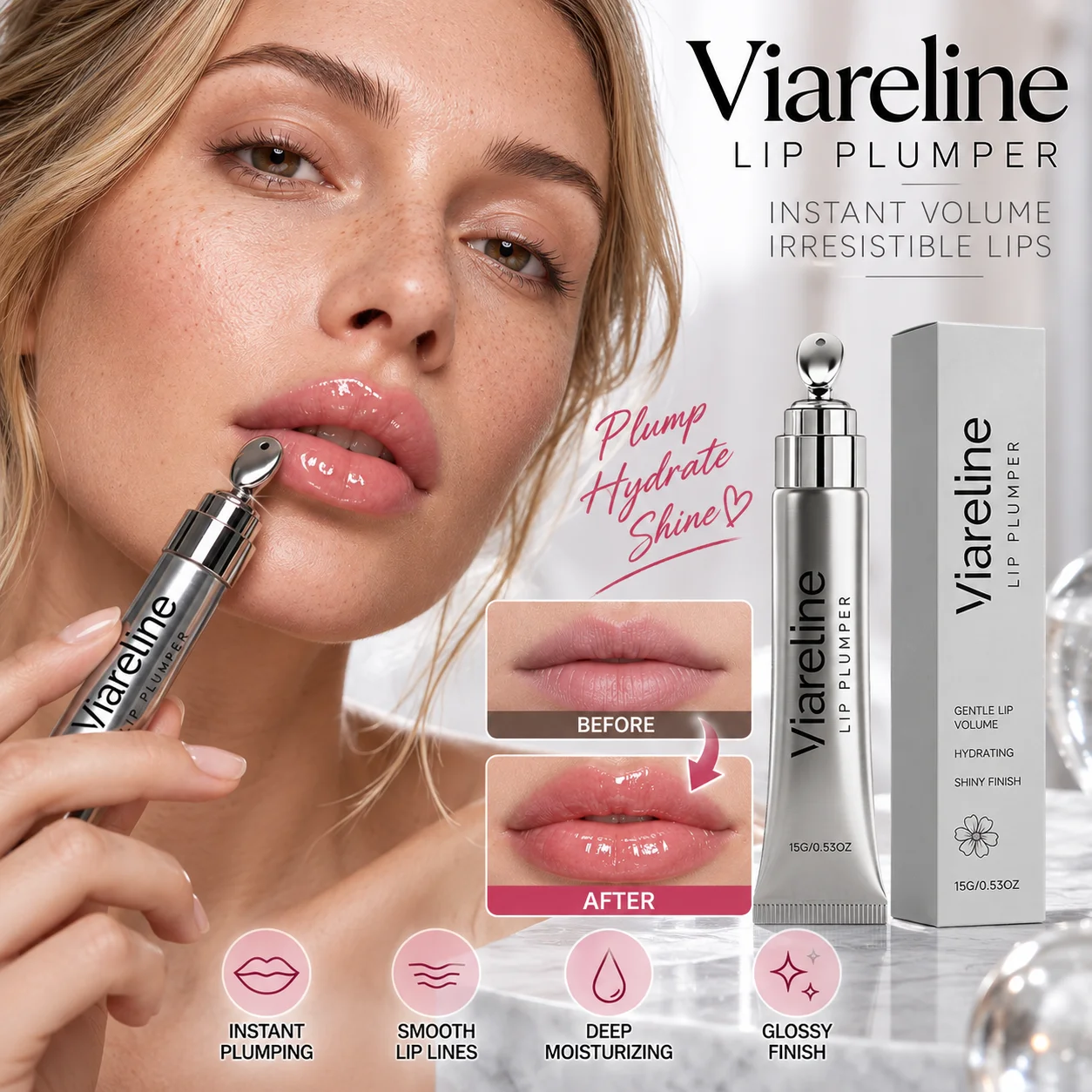 Hyaluronic Acid Instant Lip Plumping Oil Lip Enhancer Lip Gloss Plumping Serum Reduce Lip Line Moisturizing Sexy Lip Care Makeup
