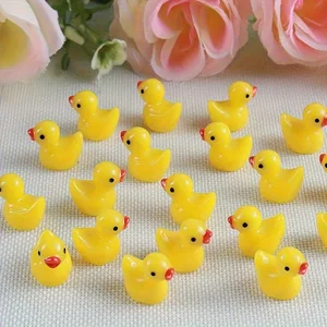 100 قطعة البط المطاطي الأصفر مجموعة مصغرة الجنية حديقة المناظر الطبيعية دمية لطيف الديكور DIY اكسسوارات للأطفال اللعب هدية الوقت أعلى 6 مبيعات دراجة مستعملة 100 ريال - رقم 5