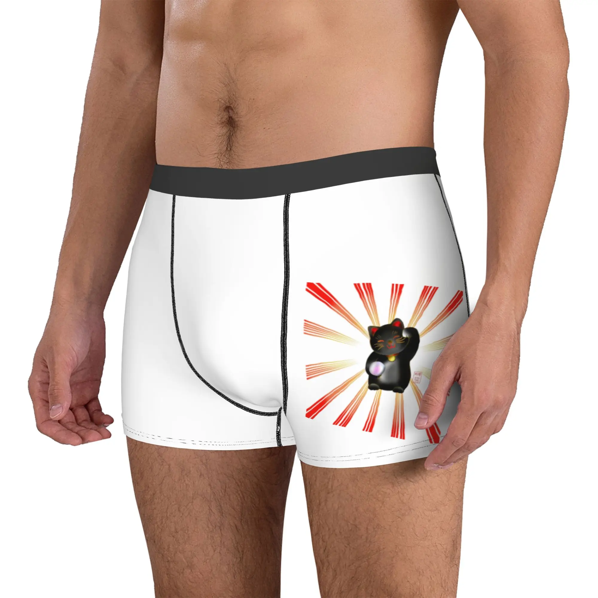 Custom Japanese Maneki Neko Boxers Shorts Men Lucky Cat Briefs Underwear Fashion Underpants