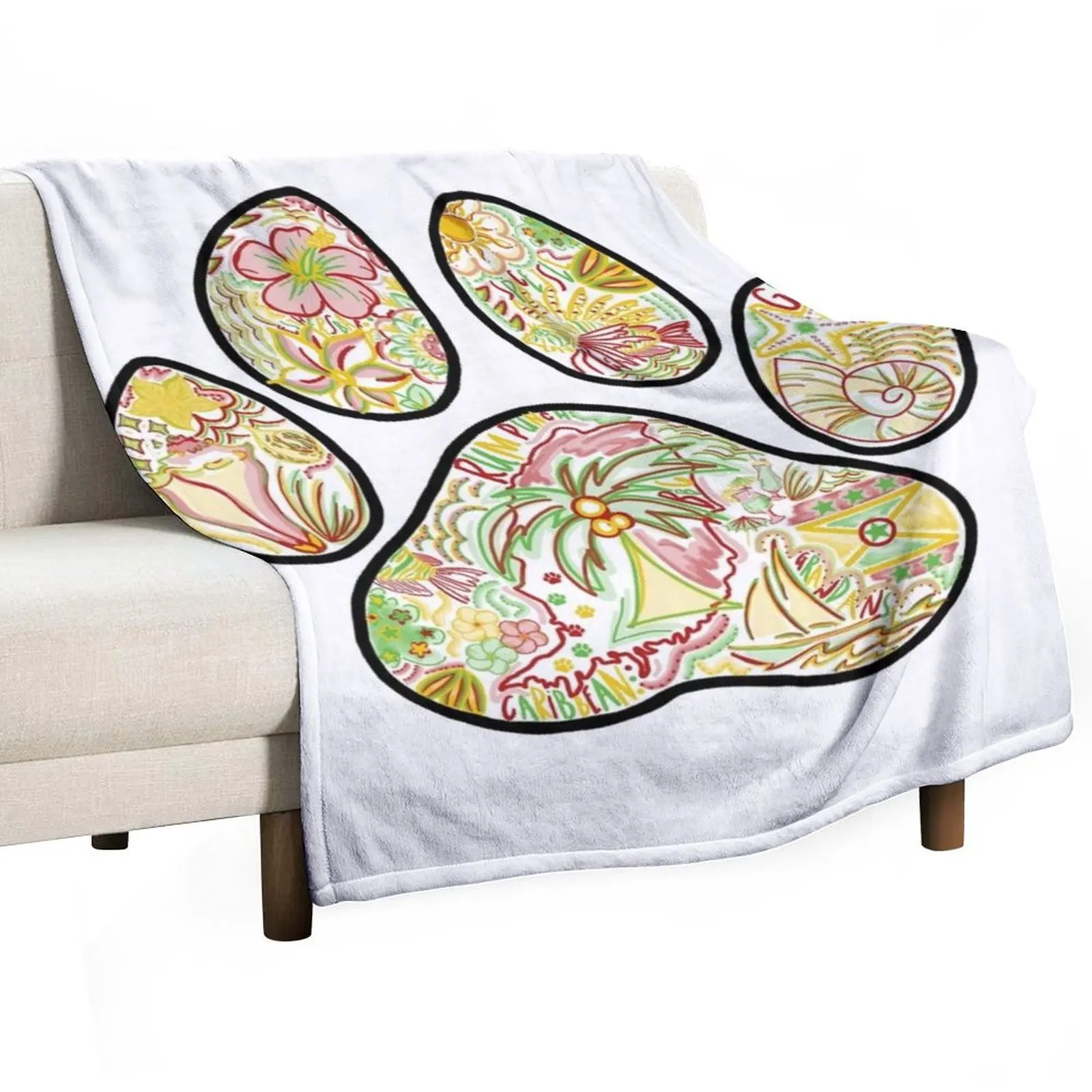 

PAWPRINT - GRENADA Throw Blanket Blankets For Baby Decorative Throw Furry Bed Fashionable Blankets