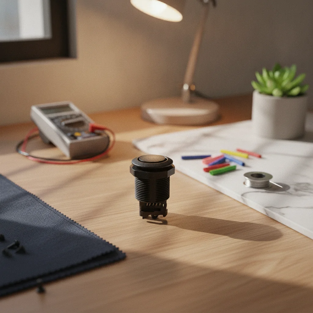 Panel-mount Push-button Lock Round Latch Hardware Compact Fixations Incluses Nylonfaser Threaded for Furniture