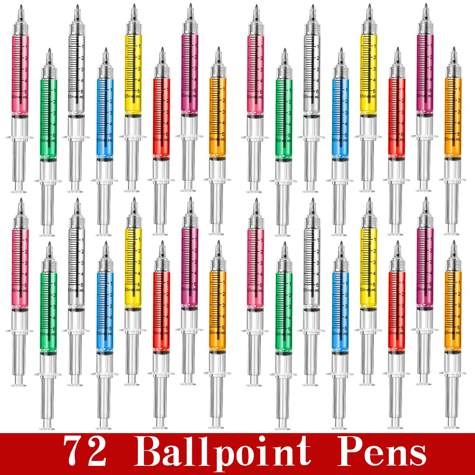 72Pcs Syringe Pens Retractable Fun Nurse Pens Novelty Multi Colors Medical Ballpoint Pens Gifts for Nurses Wholesale