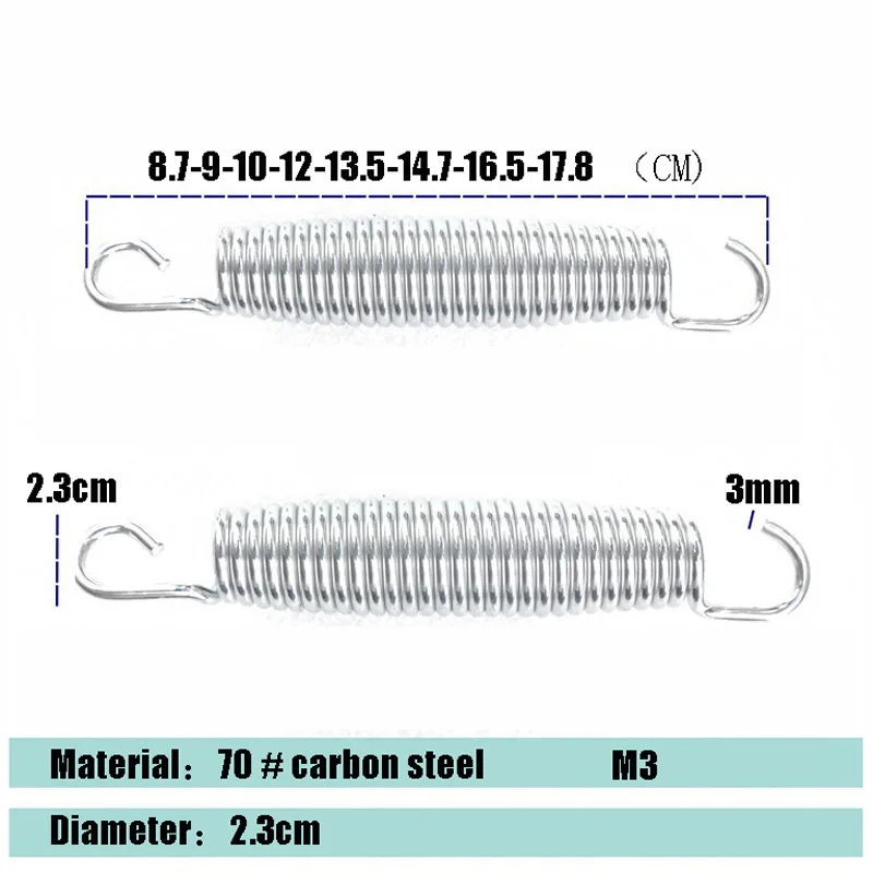 10 Pcs Trampoline Replacement Galvanized Steel Springs With Free Installation Tool 87mm - 178mm Length For Available