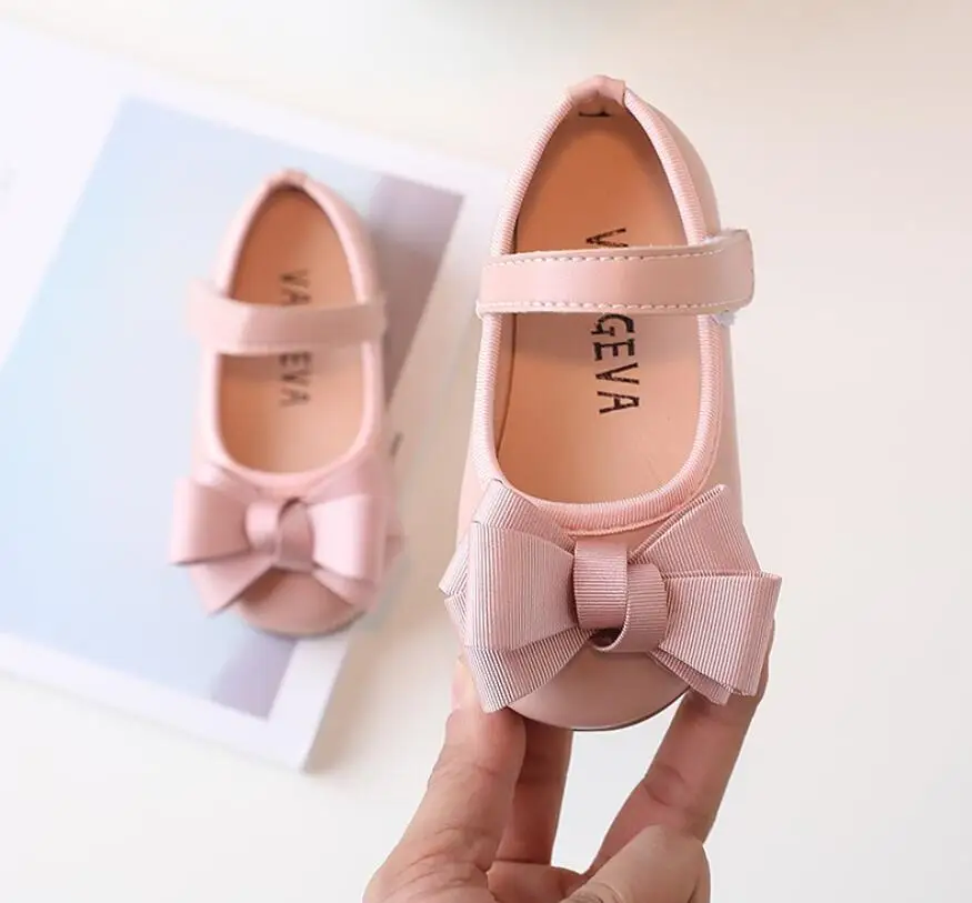 2019 Child Bow Little Girls Dress Bow Princess Party Shoe For Wedding Shoes Big Kids Leather Shoes 3 4 5 6 7 8 9 10 11 12 Years