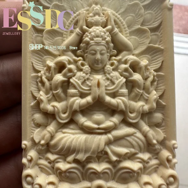 Mammoth ivory pendant natal Buddha pendant same style for men and women as gifts comes with other national style necklaces