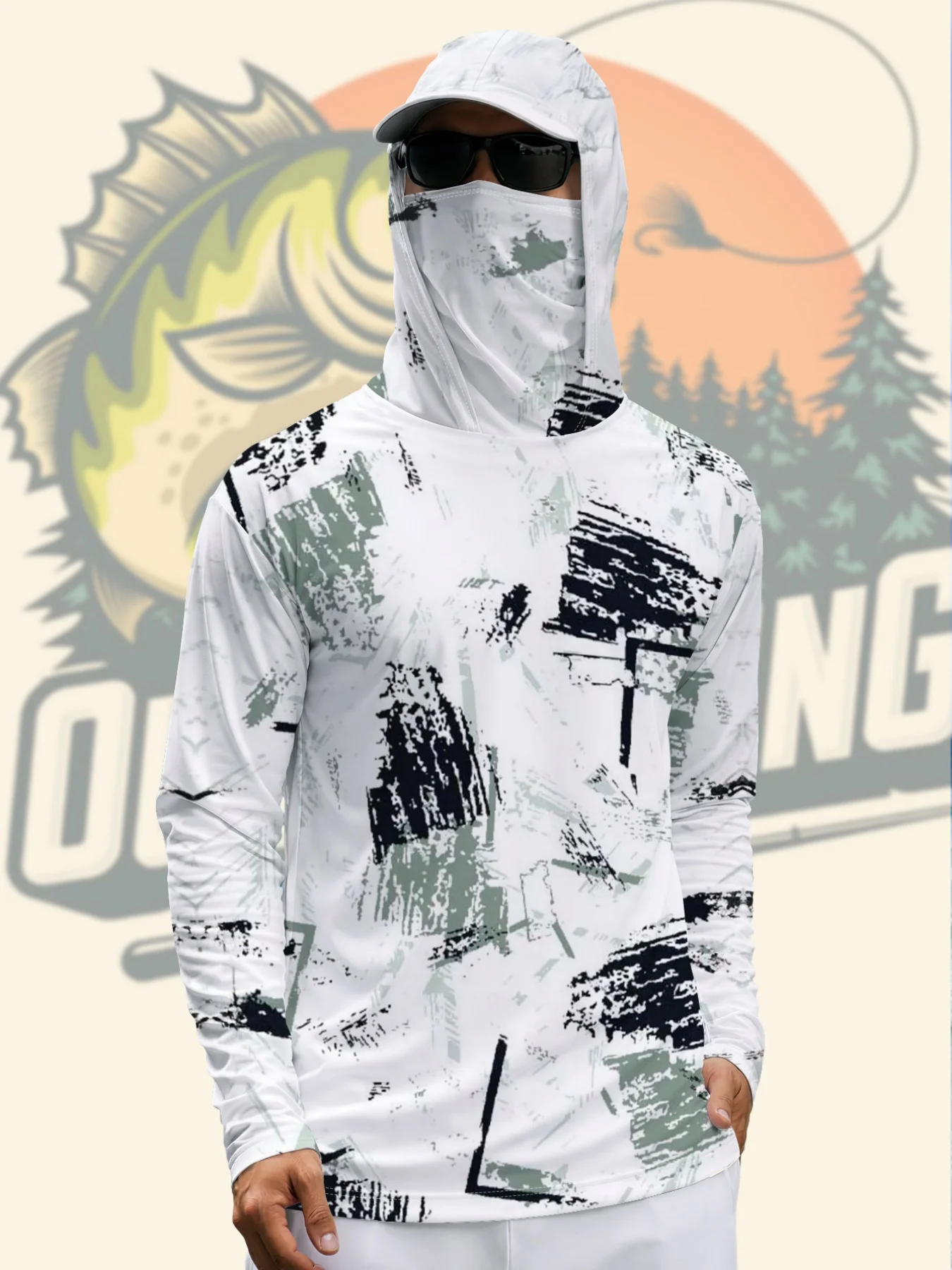 3D Pattern Print of Fishing Suit, Sporty Design Breathable and Soft Comfortable and lightweight with Sun Protection Function
