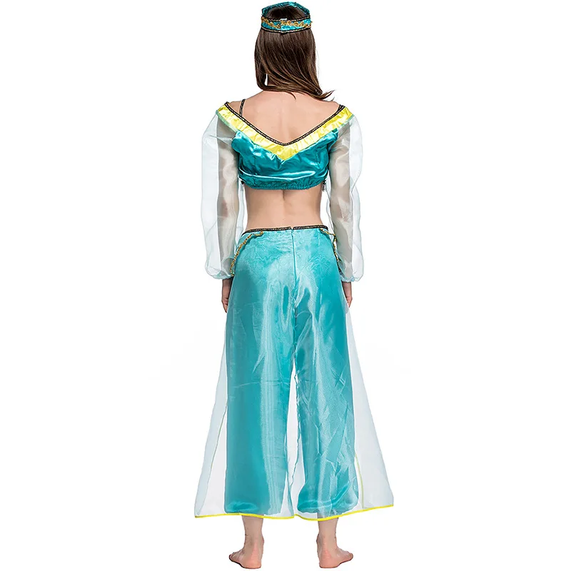 Aladdin loween Role-plang Costume Jasmine Princ Cosplay Danza araba Ragazza Abiti da spettacolo di danza del ventre Faion da donna