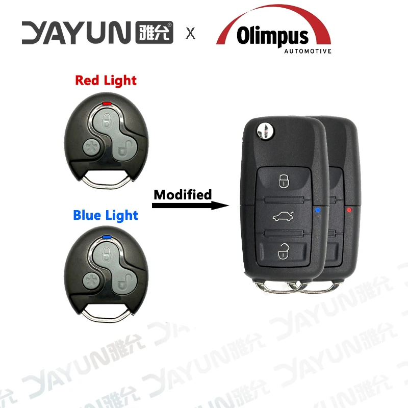 Imagem -02 - Yayun Olimpus Original ou Modificado Completo Alarme Chave de Controle com Vermelho ou Azul Led para Mitsubishi Pajero Tr4 vw Gol Viagem Raposa