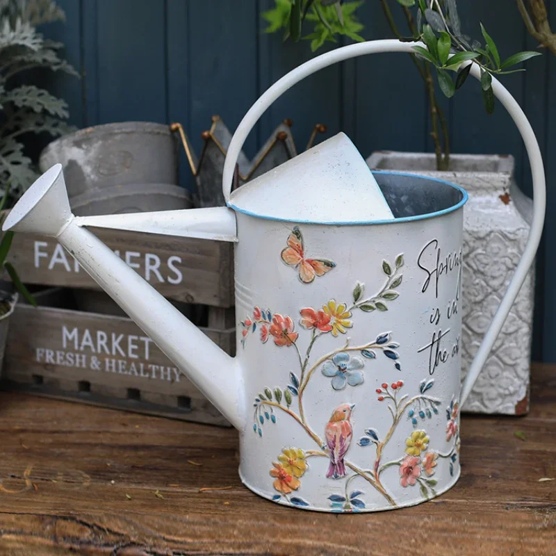 

Vintage Metal Watering Can Watering Plant with Easy Pour Watering Tools Fast Plant Watering, Farmhouse Long Mouthed Kettle