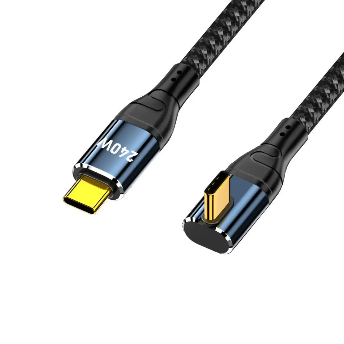 Xiwai USB C to USB C Cable 240W   480Mbps 48V 5A 90 Degree Angled Compatible with USB2.0 100W Charging