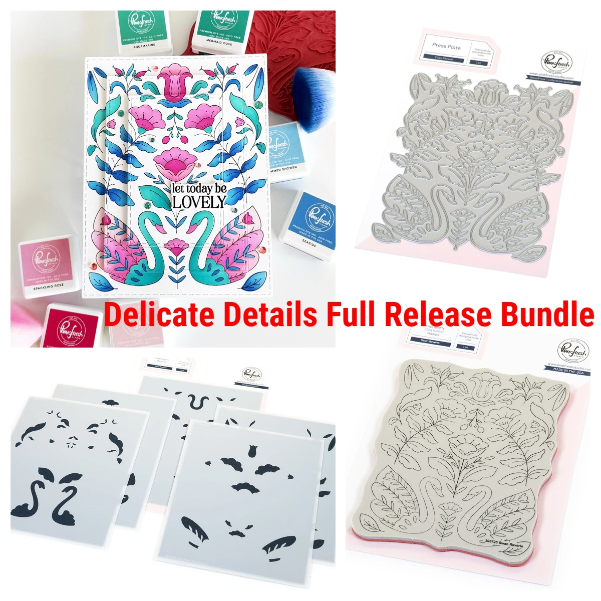 

Swan Reverie Hot Foil Plates Mold Craft Stamps and Stencils Sets Decoration Embossing Template DIY Handmade Holiday Knife