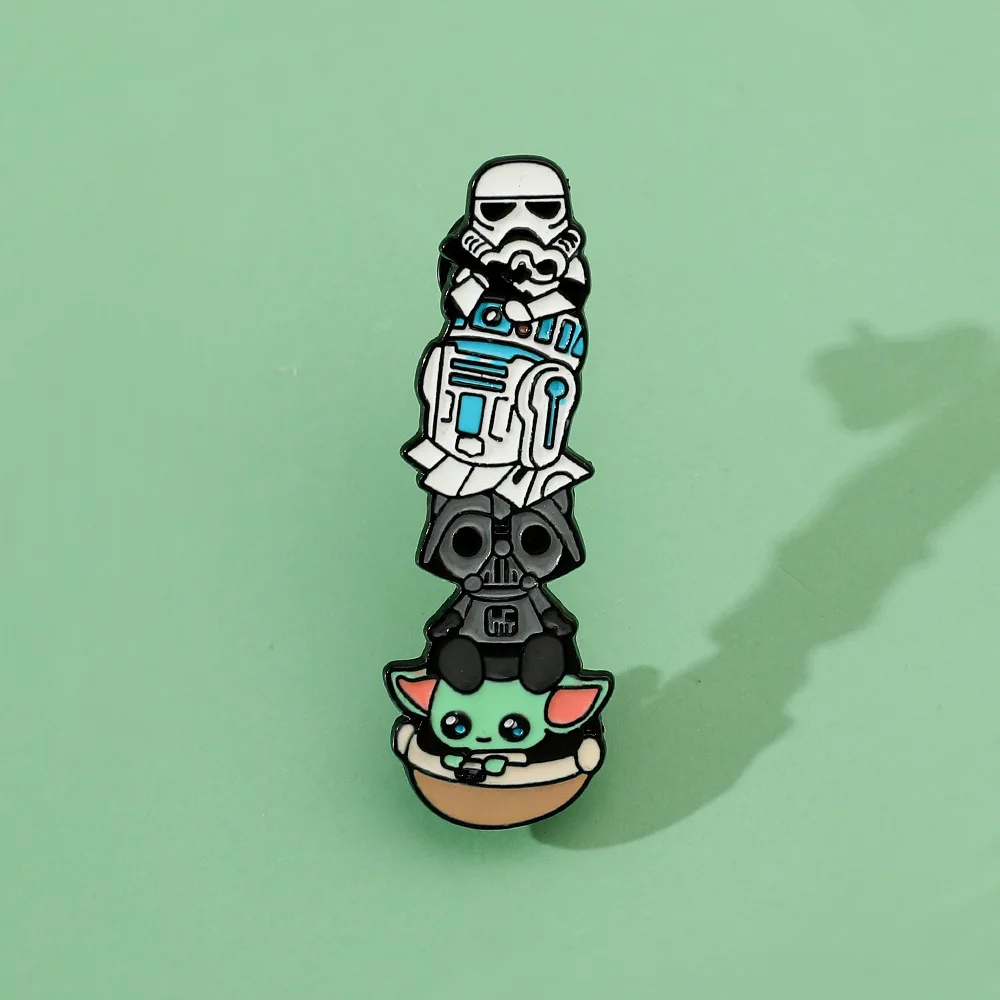 Star Wars, cartoon characters, Metal badges, Creative personalities, Yoda, Alloy drip brooch, Accessories