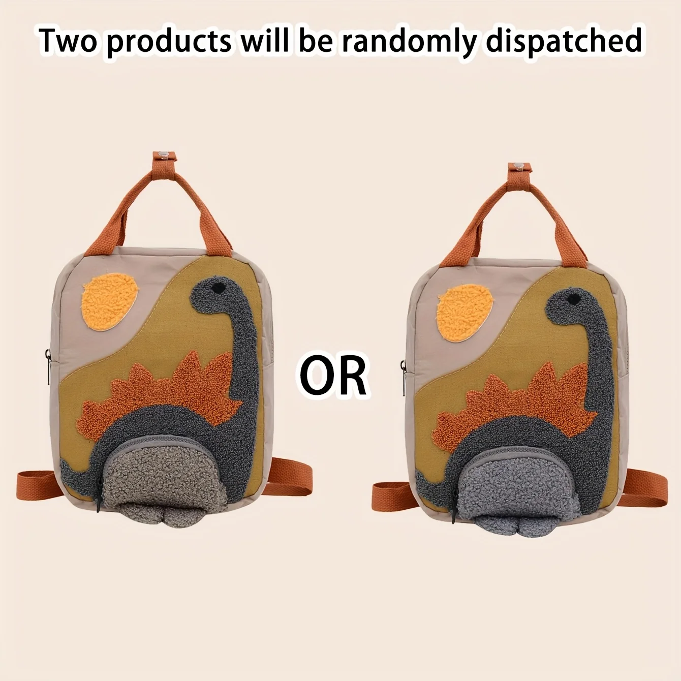 Personalized Custom Name Dinosaur Backpack - Embroidered Text Cartoon Canvas Small Bag, Ideal for Kindergarten Kids' School Use