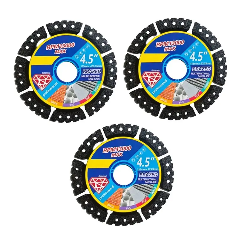 

AB34-3PCS Angle Grinder Cutting Discs, 4.5 Inch Cutting Disc For Tile, Steel PVC Pipes, Marble, Concrete, Iron Cutting Tool